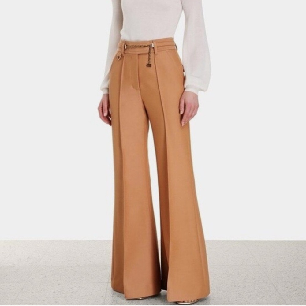 Zimmermann Tan Wide-Leg Women's Pants Sz 0P
